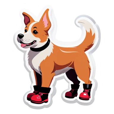 Perro con botas  sticker
