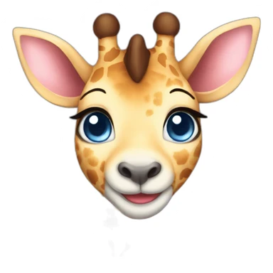 Cute giraffe blue eyes kitty ears sticker