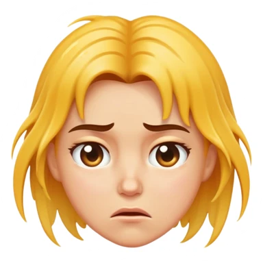 woman with dissatisfied face and wet hair sticker