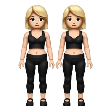 legging brassière noir gonflé ventre femme lego personnage sticker