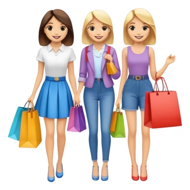 2 friends shopping sticker