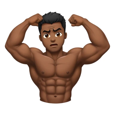 black bodybuilder frustrated pulling hair sticker