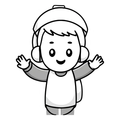 friendly person waving sticker