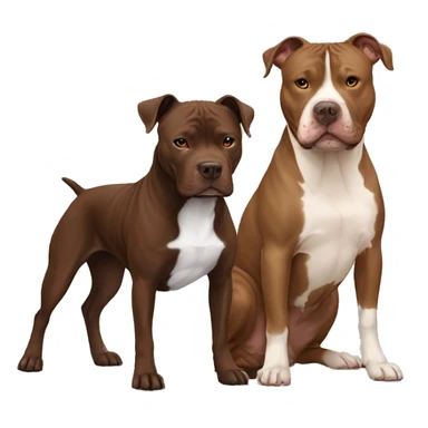 Dark brown Staffordshire terrier and beige pitbull  sticker