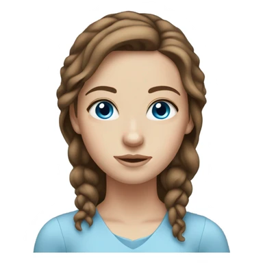 White girl with brown hair and blue eyes sticker