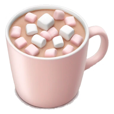 Light Pink mug of hot chocolate with marshmallows  sticker