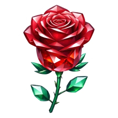 glitter red crystal rose sticker