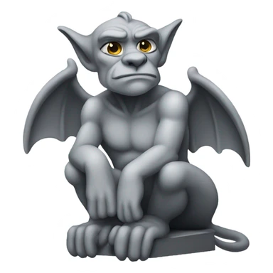 Grey gargoyle sitting sticker