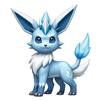 Fluffy Glaceon-dialga-hybrid, full body sticker