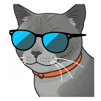 Cat with sunglasses sticker