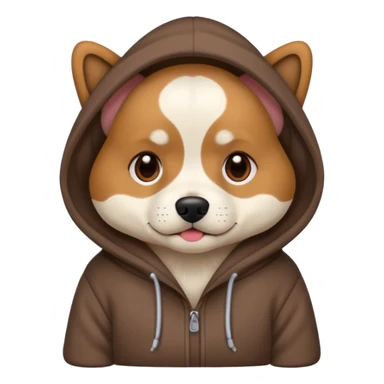 Dog wearing hoodie sticker