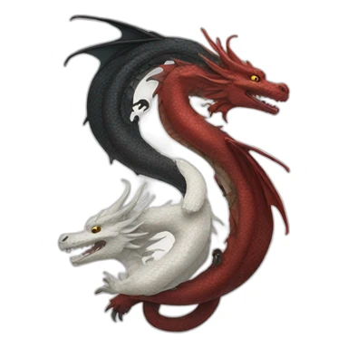 dragon ying yang sticker