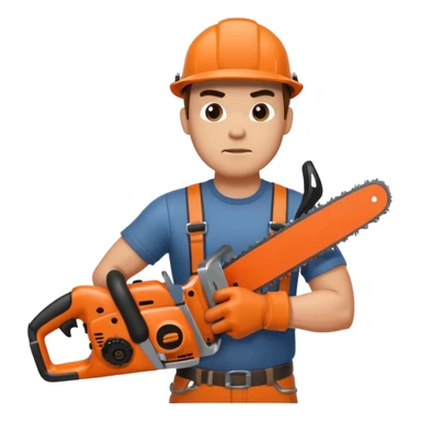 man with a chainsaw sticker