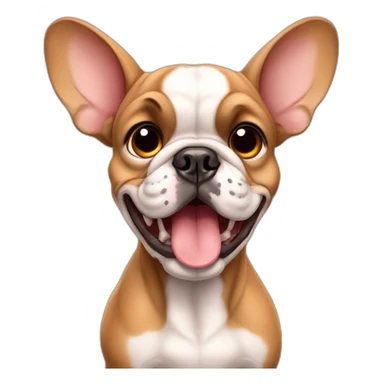 Fawn France-BullDog with big ears and big mouth sticker