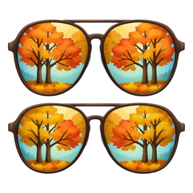 Reflection of autumn trees in sunglasses lens sticker