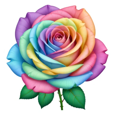 Pastel rainbow rose sticker