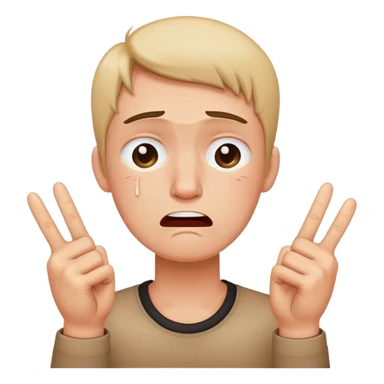 Crying emoji with two middle fingers sticker