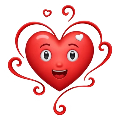 A heart emoji with a playful, dizzy expression, swaying slightly as if it’s tipsy, with small swirls or stars around it to symbolize dizziness or drunkenness sticker