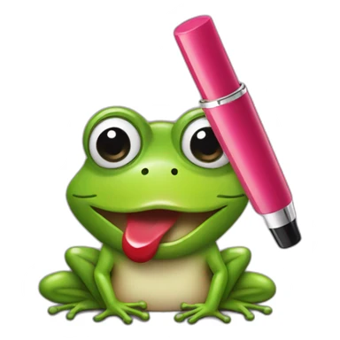 Frog  with lipstick and mole left near to the lips sticker
