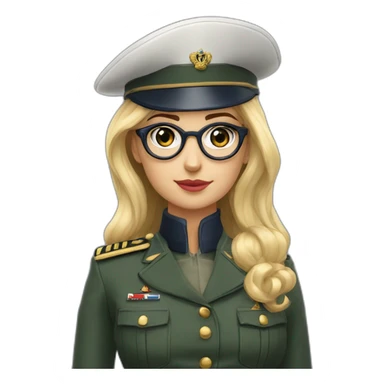 maeva sergent militaire francais blonde yeux bleu et lunettes sticker