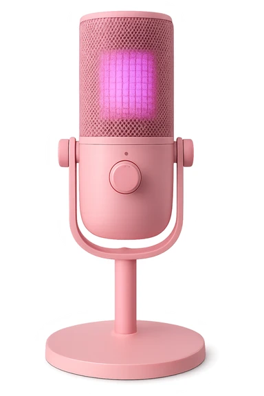 pink game streaming microphone sticker