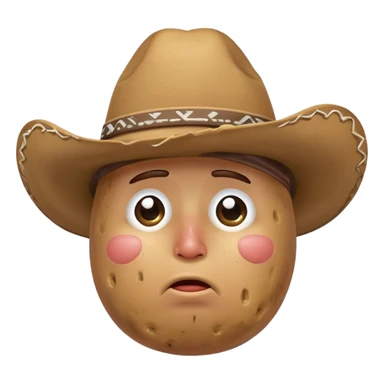 Crying potato cowboy sticker