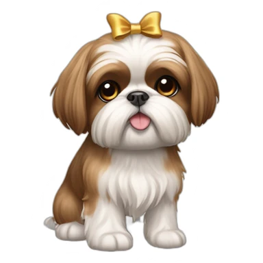 Dog Shih Tzu with a bow on head full-body sticker