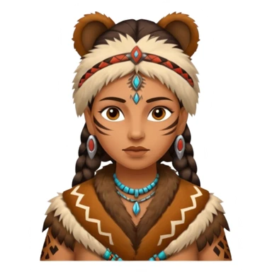 ancient woman wearing animal skin cloth sticker