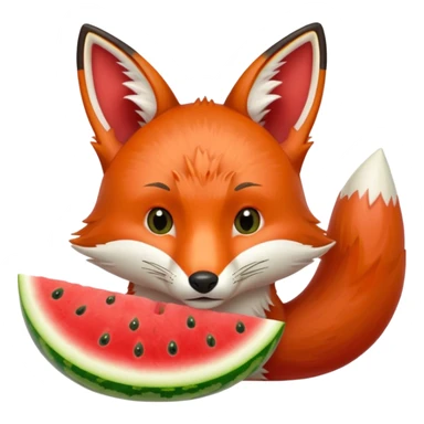 fox eating watermelon sticker