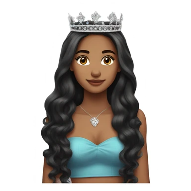 Latina princess tiara long hair black sticker
