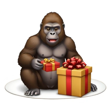 gorilla opening present sticker