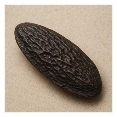 realistic illustration of a tonka bean sticker