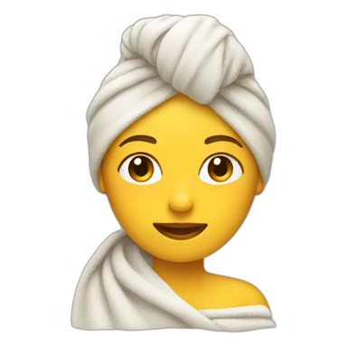 Female emoji with towel on her head sticker
