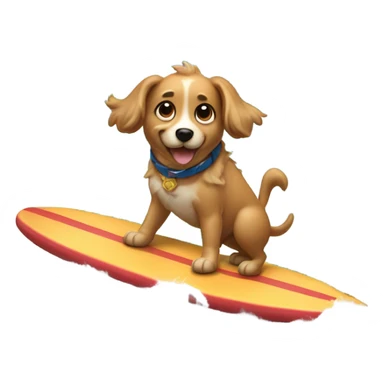 dog surfing sticker