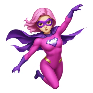 pink violet woman superhero flying sticker