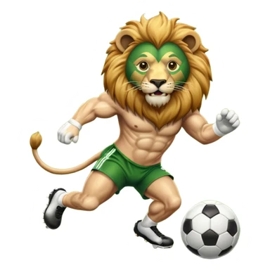 lion playing soccer sticker
