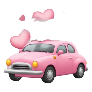 Car de cerdito con corazones sticker
