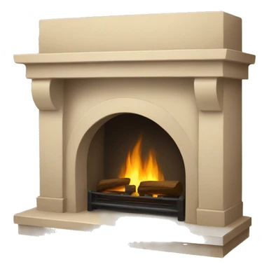 Beige fireplace sticker