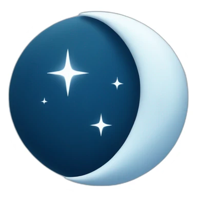 A dark blue moon with a small white bow on the right side sticker