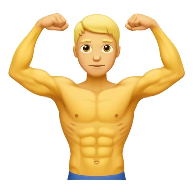 Yellow Man flexing skinny long arms  sticker
