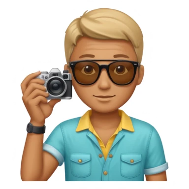 fotographer with summer clothes and sun glasses sticker