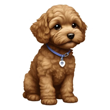 Golden dark brown maltipoo puppy sticker
