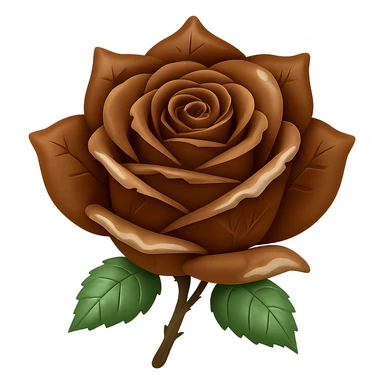 Make the ice rose brown in the style of emoji, keeping the emoji style look, with no background. sticker