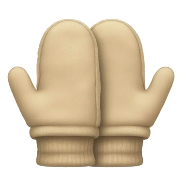 pair of beige winter mits sticker