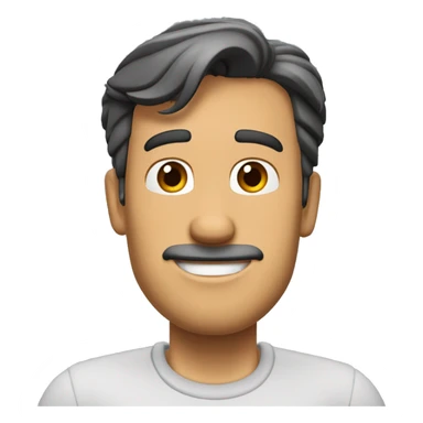 Hombre moreno, alto, delgado, sin cabello, de profesion ingeniero automotriz, de pixar 3D sticker