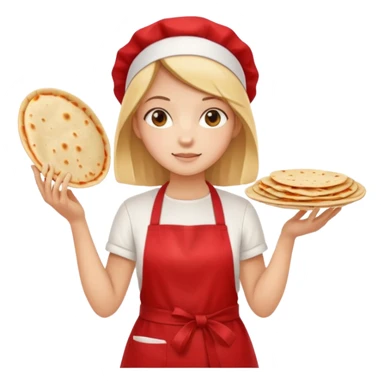 girl white t-shirt red apron with a piadina in her hands sticker