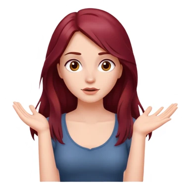 Beautiful long burgundy haired girl, shrugging shoulders sticker