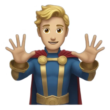 Homelander open hands flying sticker