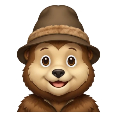 bear with hat cover fullhead sticker