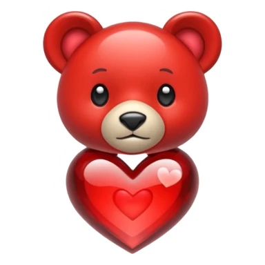 Oso de cristal con un corazón rojo sticker